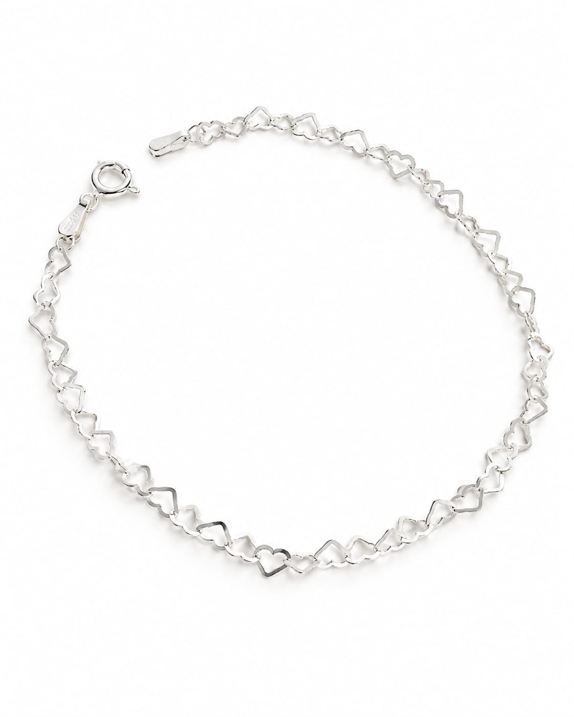Pulseira Elo Coração em Prata 925